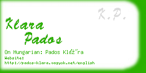 klara pados business card